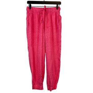 Nation LTD Womens XS Fremont Un-Jogger Pant Flamingo Pink Rayon Blend Ankle 23”